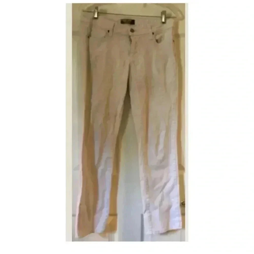 Women PAIGE white Denim Peg Straight Leg Stretch Jeans Sz 28 X 27 EUC